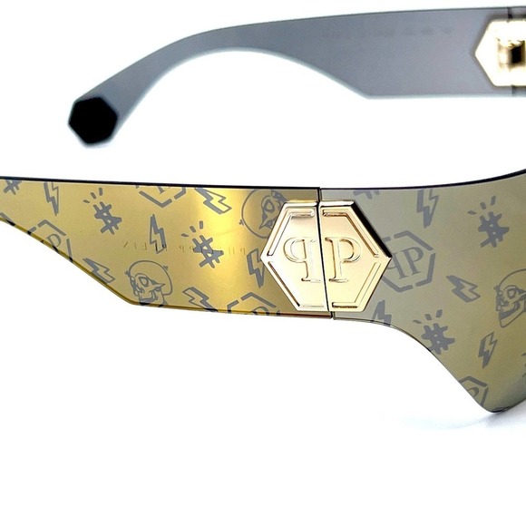 NEW!!! PHILIPP PLEIN Sunglasses Plein Hero SPP029 Col.300L Authentic - Picture 7 of 12
